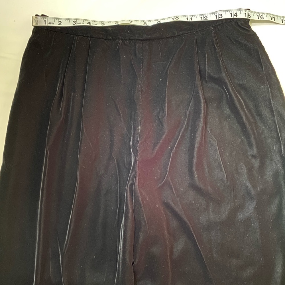 Talbots Petites Black Velvet High Rise Wide‎ Leg Trousers SZ 12P - Picture 6 of 9